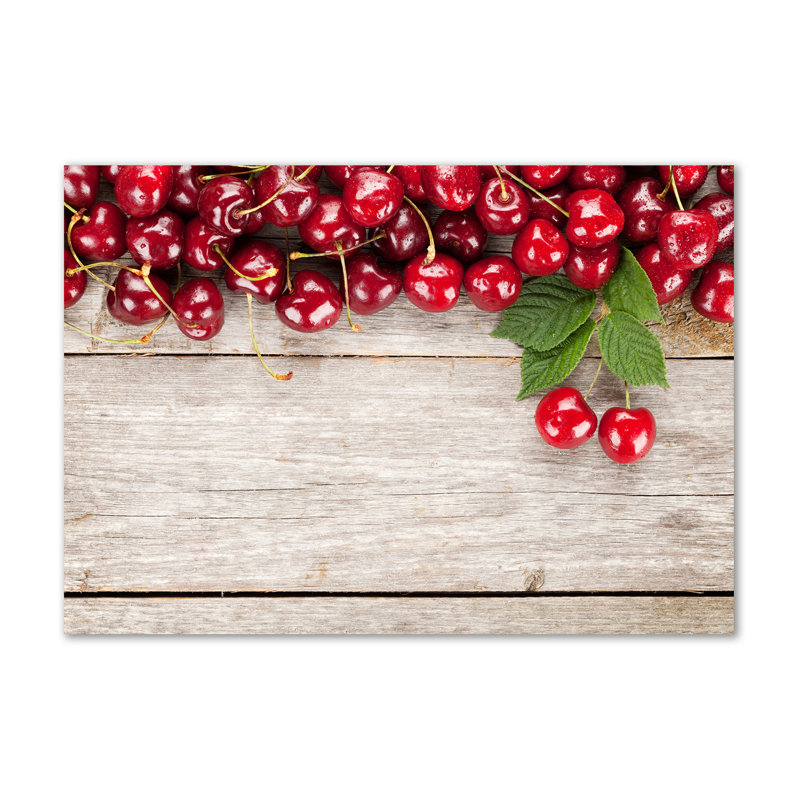 Cherries On Wood - Wrapped Canvas Print