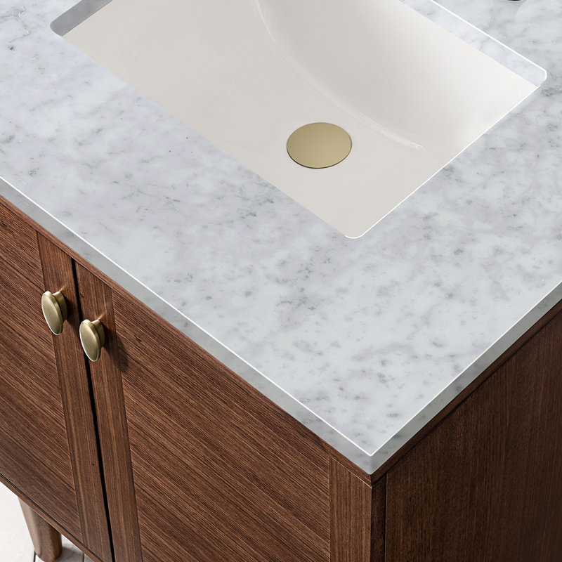 Curiel Single Bathroom Vanity Set, Carrara White, 8" Widespread, 30"