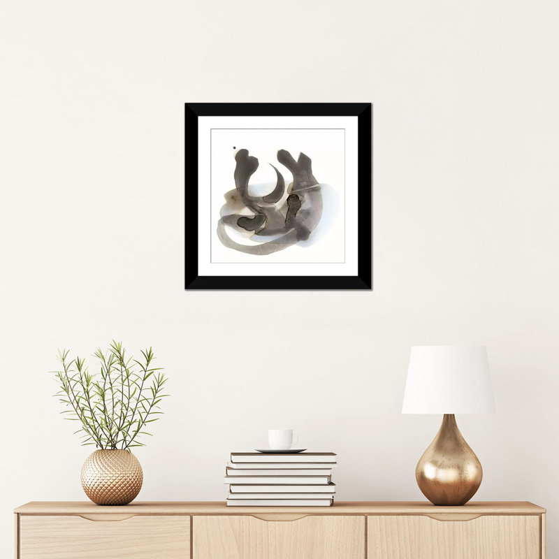 «Embodiment I», impression sur toile, H 16 po x l 16 po x P 1 po, Papier d'art encadré noir, Blanc