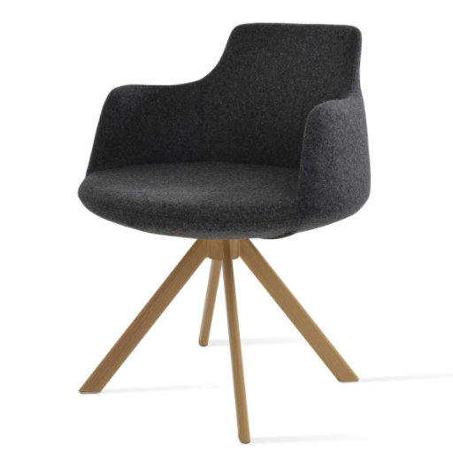 Fauteuil en laine Dervish, Naturel, Orange
