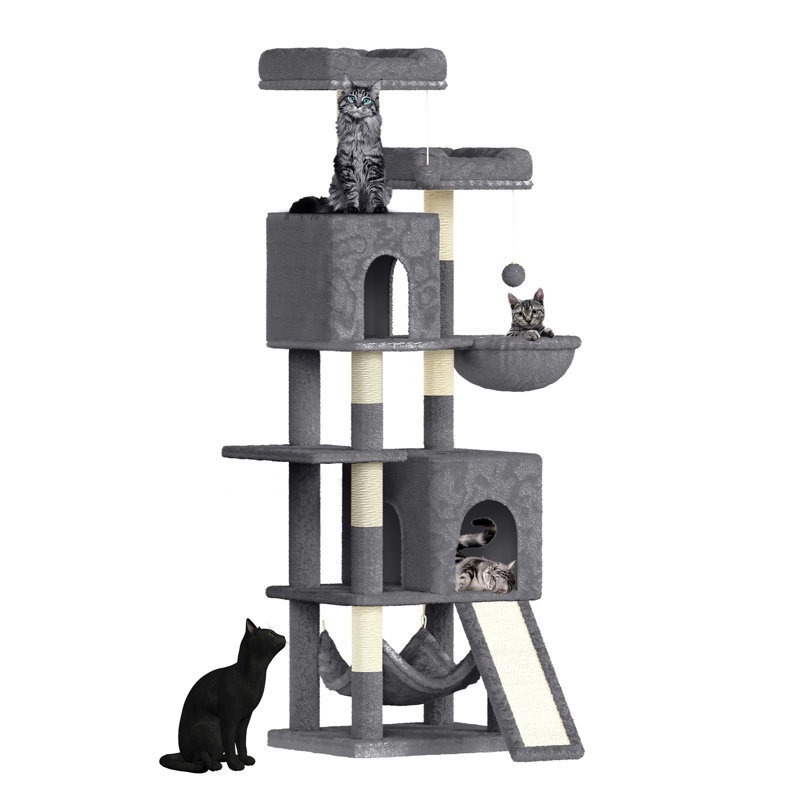 Amadahy 158cm H Cat Tree, Dark Grey