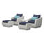 Cannes 5 Piece Club Seating Group with Cushions-1299762636