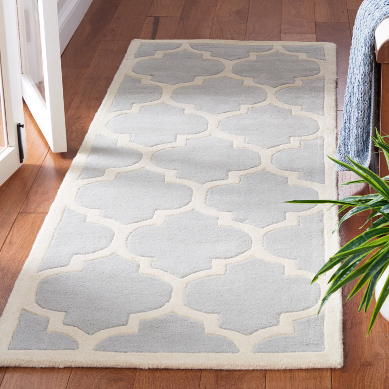 Tapis en laine touffeté à la main Carolene, Tapis de couloir 2 pi 3 po x 9 pi