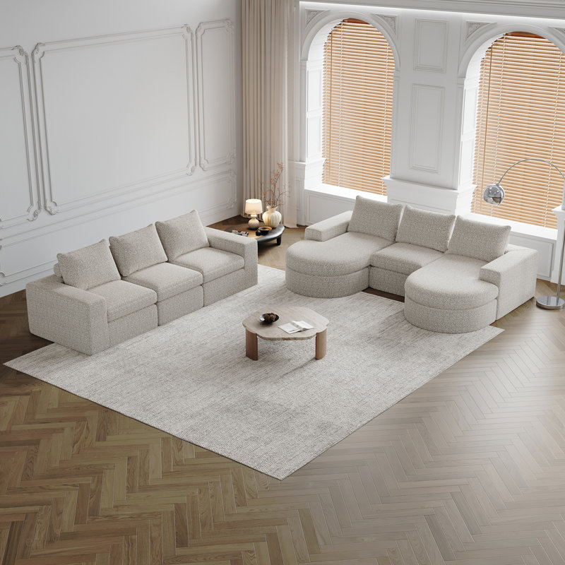 Canapé modulaire Chenille Cloud, Chenille beige