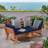 75.2’’ Acacia Outdoor Foldable Patio Daybed With Removable Cushions & Wheel-1669551137