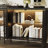 63" Wide Black Glass Display Case With Adjustable Legs & 3-Color LED Lighting