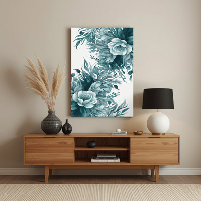 Watercolor Floral 91 Green Metal Wall Art