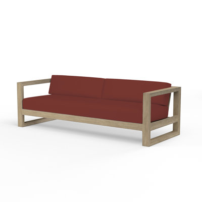 Coastal Teak Patio Sofa with Sunbrella Cushions