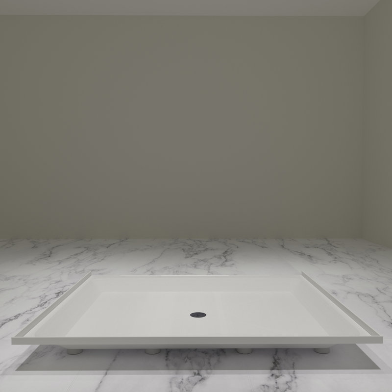 48 x 60 - Drain central - Seuil simple - Base de douche en acrylique 