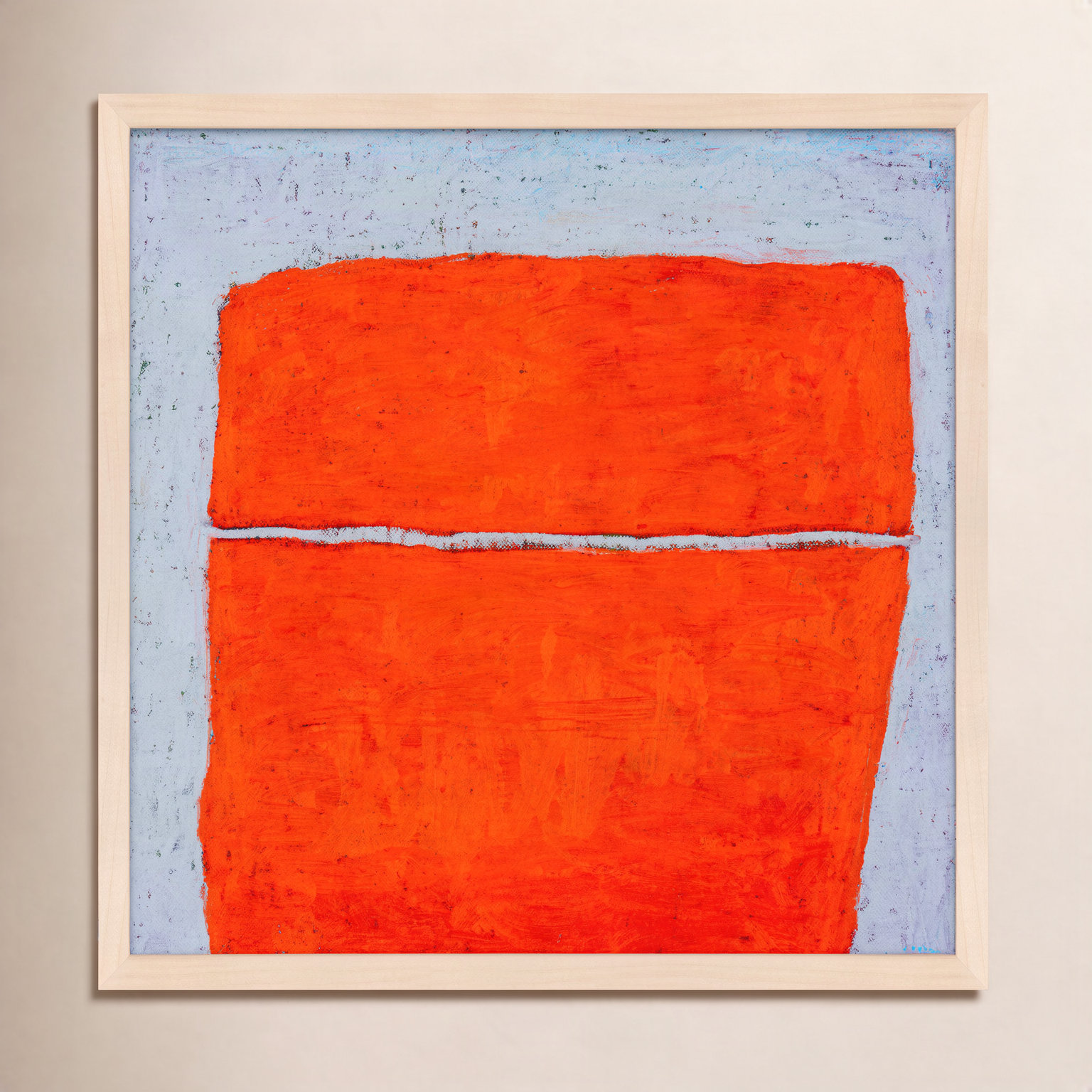 Dowlin "Tangerine Split" Print by Stephanie Dennis, 20" H x 20" W  x 1.25" D, Maple