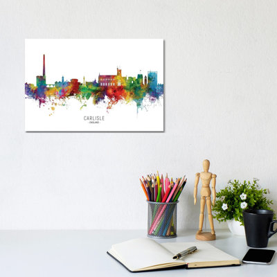 Carlisle England Skyline by Michael Tompsett - Wrapped Canvas Print
