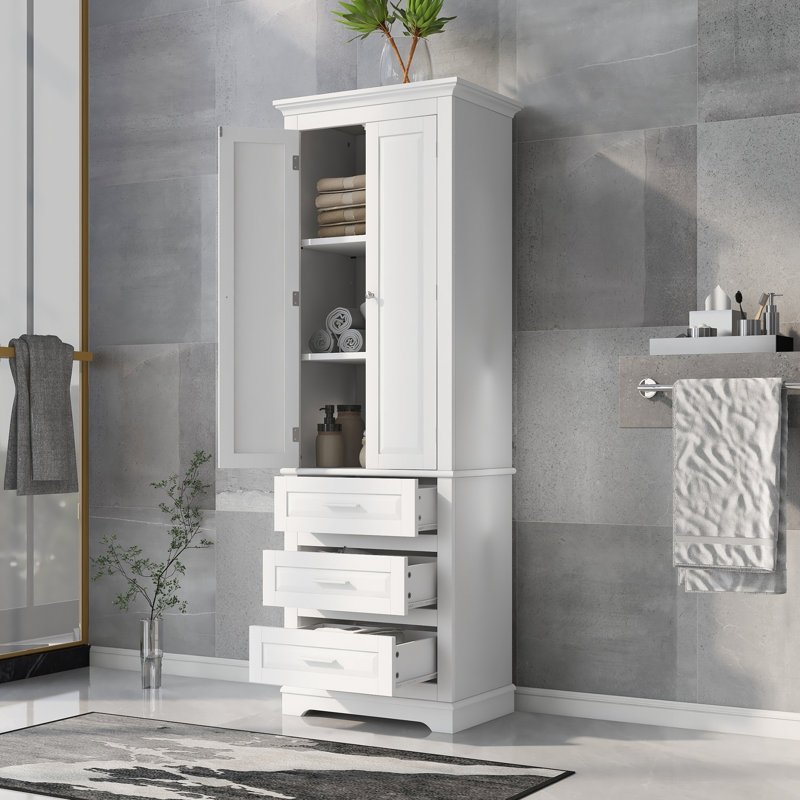 Armoire de rangement haute avec trois tiroirs