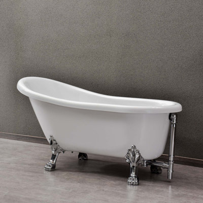 59" x 31" Clawfoot Soaking Acrylic Bathtub