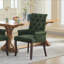 Chaise de salle à manger rembourrée en tissu de chenille, pieds courbés en bois massif, élégante chaise de salle à manger avec accoudoirs pour salle à manger club, paquet simple, SW1895OL-2106245217