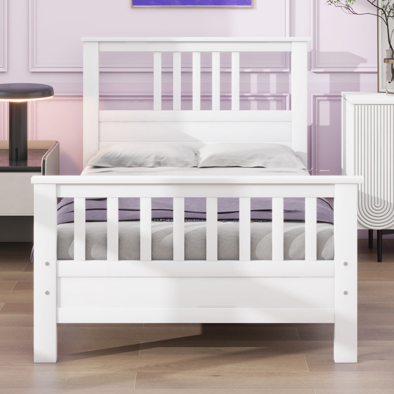 Wood Platform Bed With Headboard And Footboard