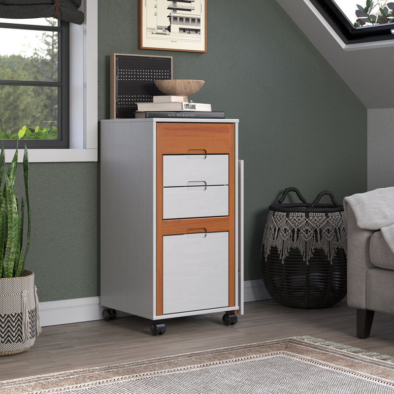 Solid Wood Writing Desk, White/Brown
