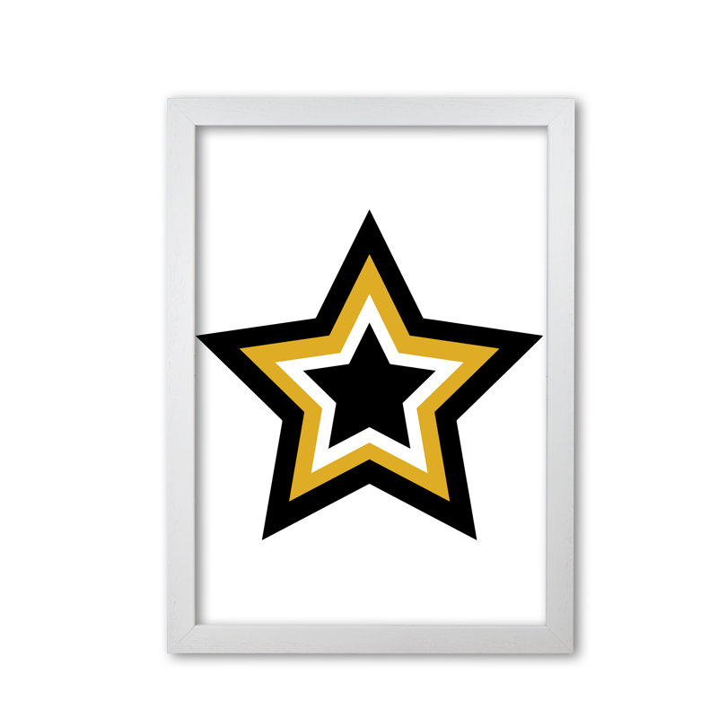 Star - Print, White Grain Frame, 85 cm H x 60 cm W x 5 cm D