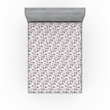 Ambesonne 4th of July Fitted Sheet 2-Pack USA Red White Blue