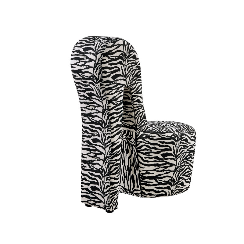Chaise longue en velours 39,5 po Steller, Zebra