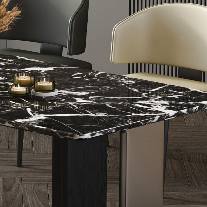 Faux Marble Top Dining Table, 27.55" W x 55.11" L