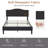 Twin Size Dark Gray Teddy Fabric Upholstered Platform Bed Frame with Height-Adjustable Headboard, Noise-Free Storage Design, No Box Spring Needed-726183387-726183389