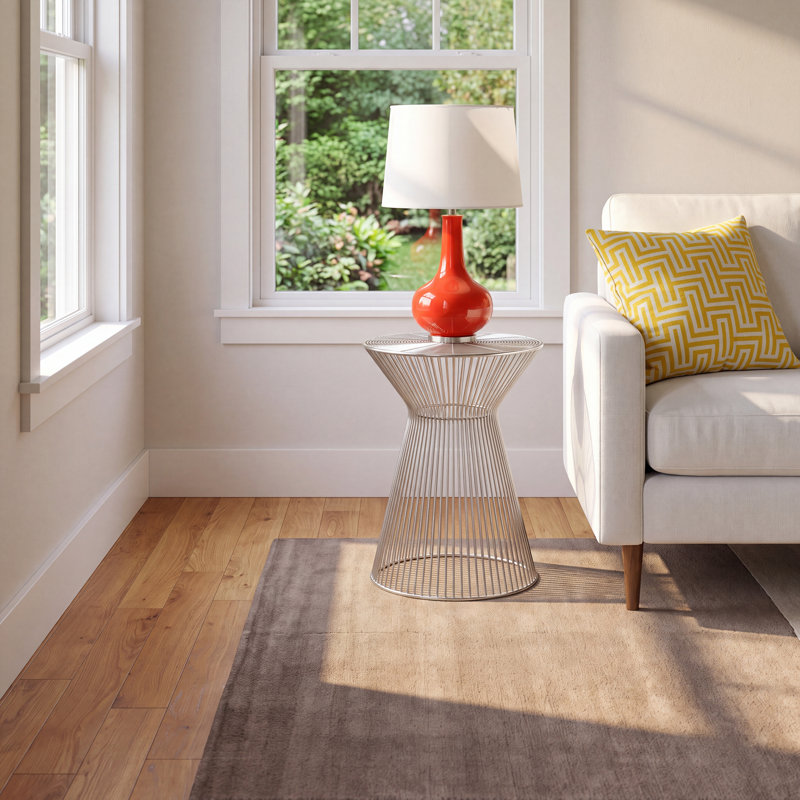 Alberte Iron Top End Table, Nickel