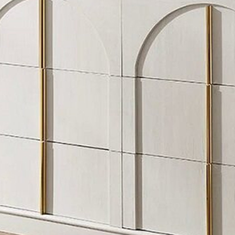 Armoire latérale de style Mid-Century, H 31,5 po x l 55,11 po x P 15,75 po, Noir/crème