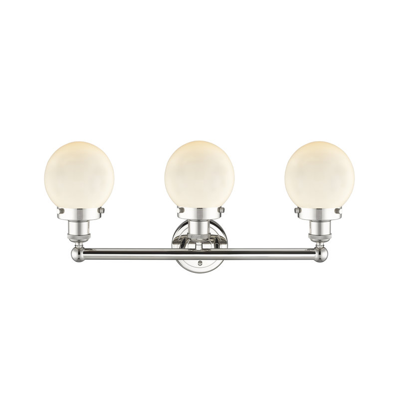 Alphonsa 3 - Light Dimmable Vanity Light, Matte White, Polished Nickel