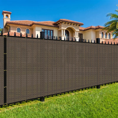 4 ft x 50 ft Brown Heavy Duty HDPE Privacy Fence Screen,130 GSM Outdoor Fence Barrier with Reinforced Black Edges and Double Grommets