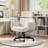 Upholstered Cross-Legged Office Chair With Adjustable Arms,Ergonomic Swivel Executive Chair With Headrest