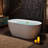 59" x 31.5" Freestanding Acrylic Double Ended Bathtub with Wide Rim, - Available in Glossy White/Black, with 5 Finish Options for Trim-100481075-94318964
