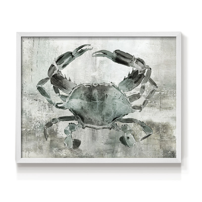 Neutral Crab II -Framed Print - Restickable, 11" H x 14" W, White