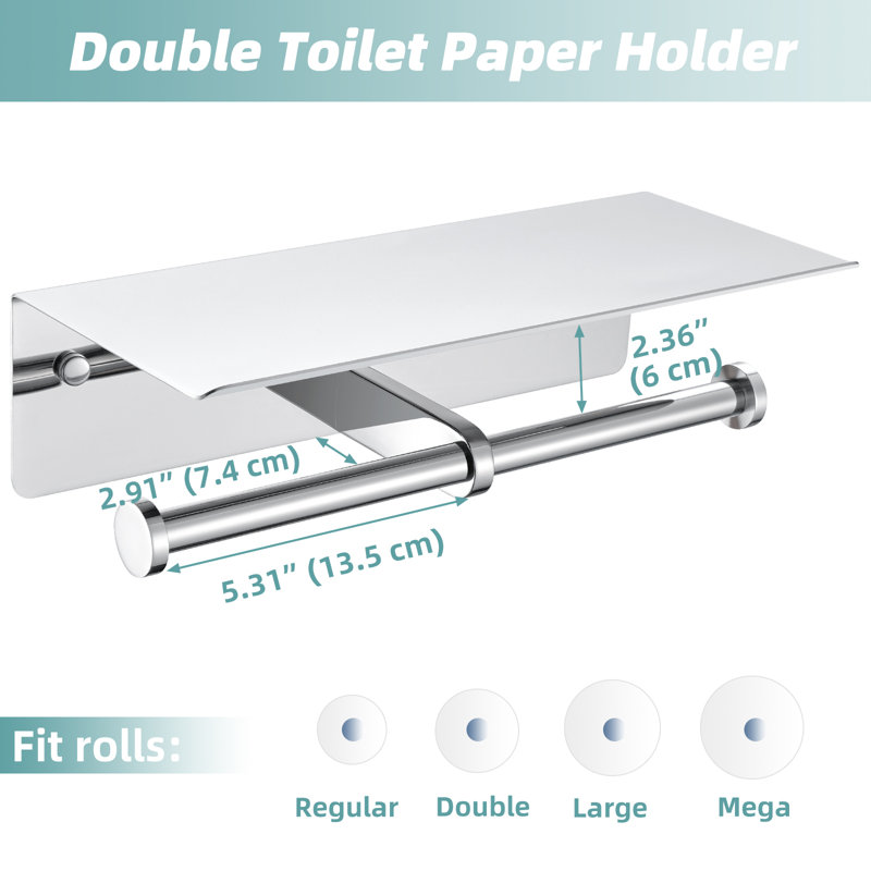 Wall Mounted Toilet Paper Holder, Sliver