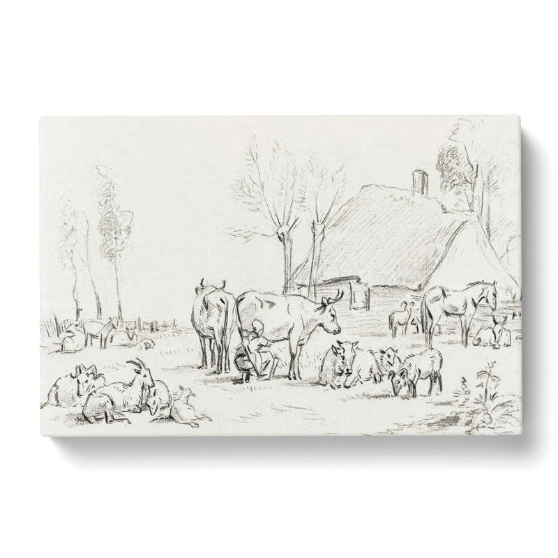 Farm Animals by Jean Bernard - Wrapped Canvas Print, 40cm H x 60cm W x 3cm D