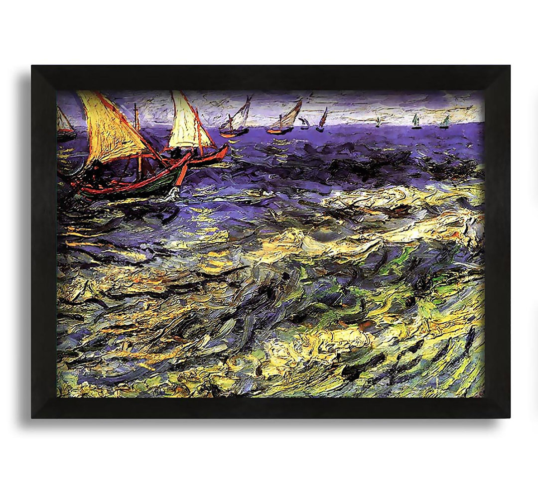 Gerahmtes Leinwandbild Seascape At Saintes-Maries von Vincent Van Gogh