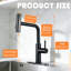 Waterfall Kitchen Faucet with 3-in-1 Pull-Down Sprayer (Sweep/Stream/Waterfall) for Various Tasks - Effortlessly Handle Dishes, Filling & Fruit, Sleek Matte Black, Durable E-Coating