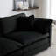 Chenille deux avec pour petit espace de vie, noir. Fabrication en bois massif, haute textile et éponge. Aménagement personnalisable, relaxant, facile à construire, cadre, confort du tissu, assemblage