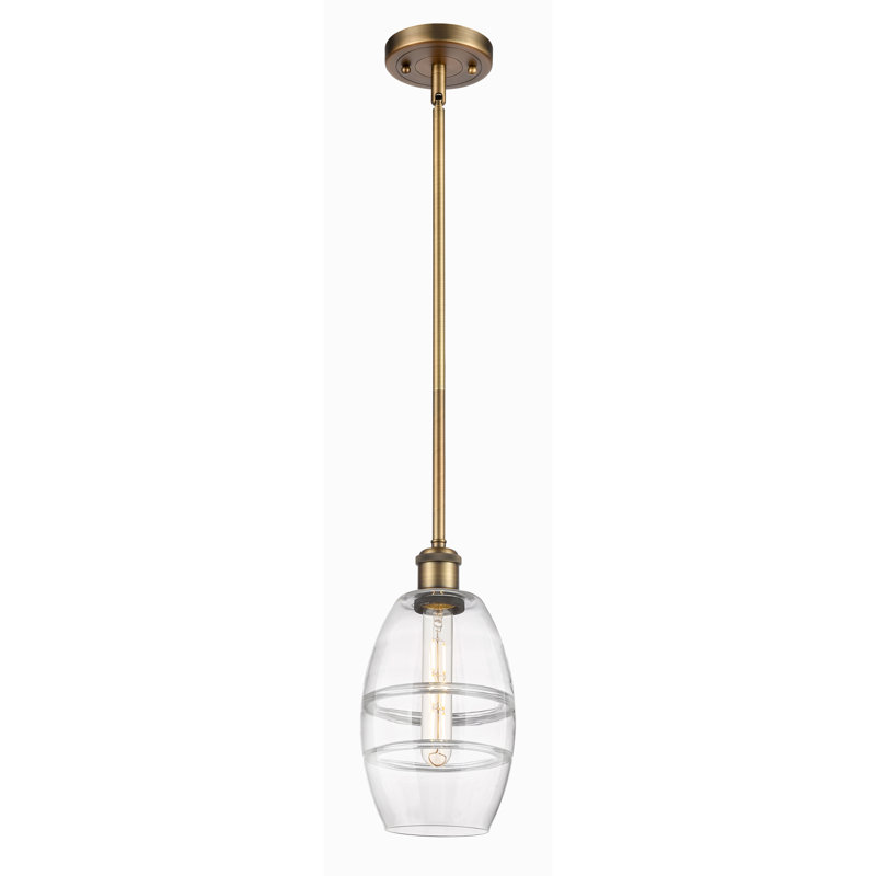 Bettylou 1 - Light Single Pendant, Polished Nickel, Clear, 8.13" H x 5.88" W x 5.88" D