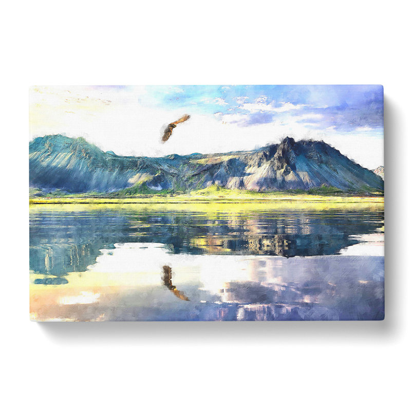Eagle Flying Above New Zealand Painting - Wrapped Canvas, 35cm H x 50cm W x 3cm D