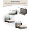 Grand lit escamotable avec station de charge et 2 tiroirs, gris-813668205