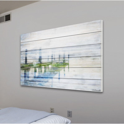 « dock brume » par parvez taj,, reproduction d’art sur bois blanc