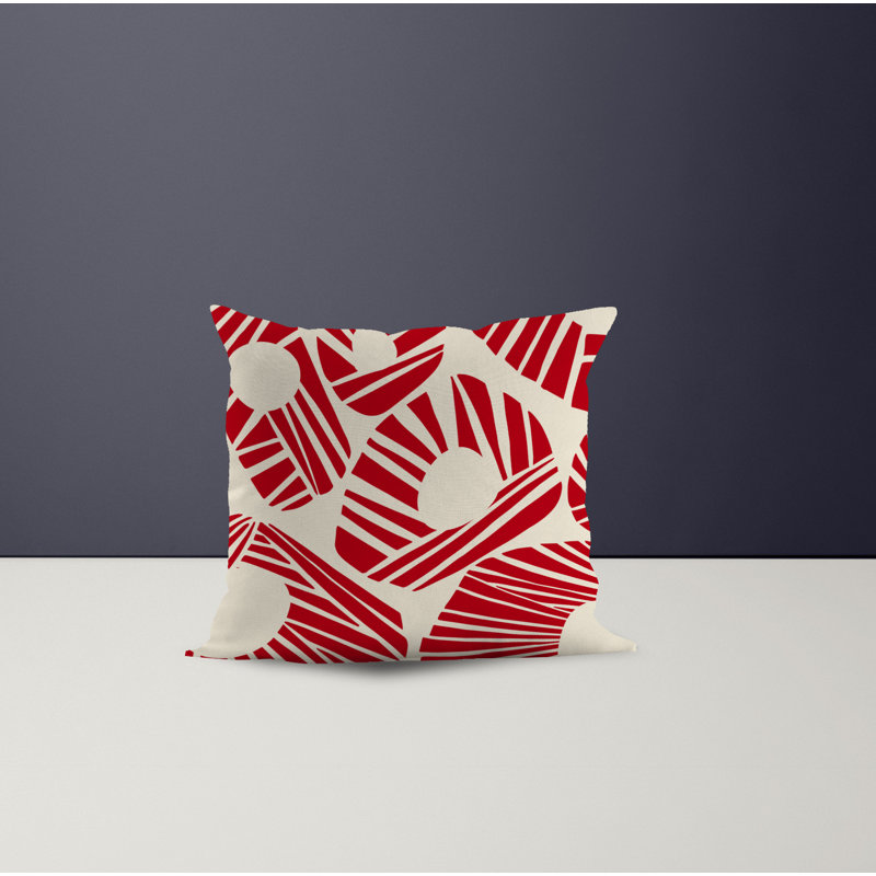 Jeté carré en polyester intérieur / extérieur, L 19 po x H 19 po, Rouge