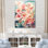 Aquarelle, coquillage rose et bleu, symphonie côtière, art mural tropical