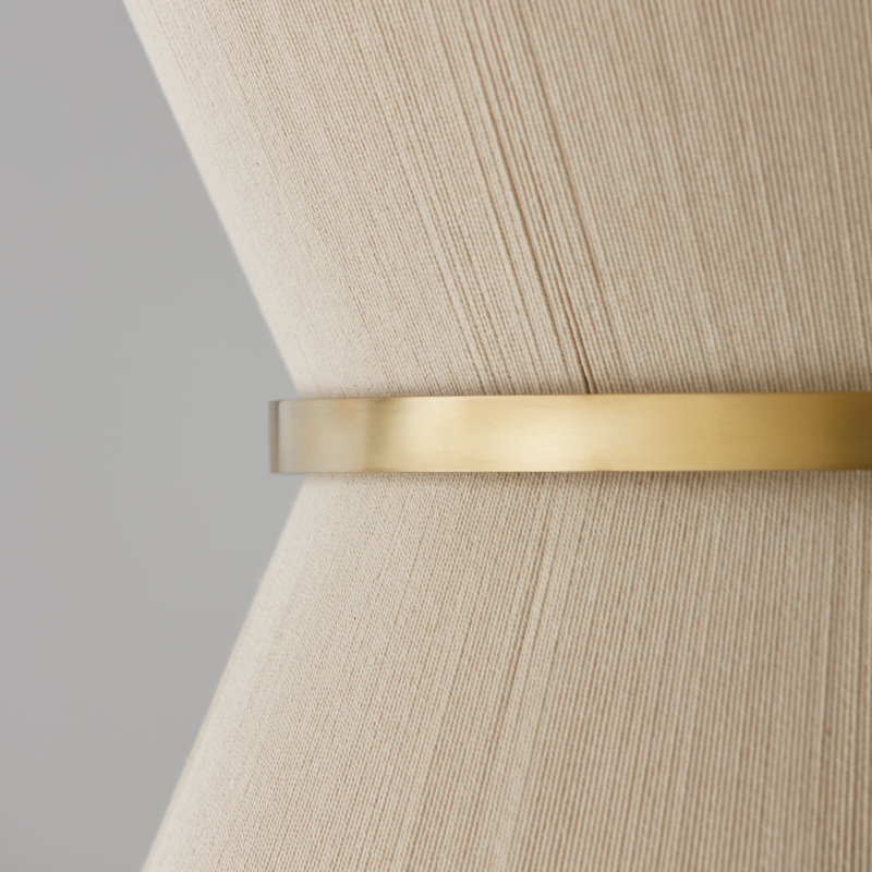 Cecilia 8 - Light Patinaed Brass Unique/Statement Pendant, Bleached Natural Rope