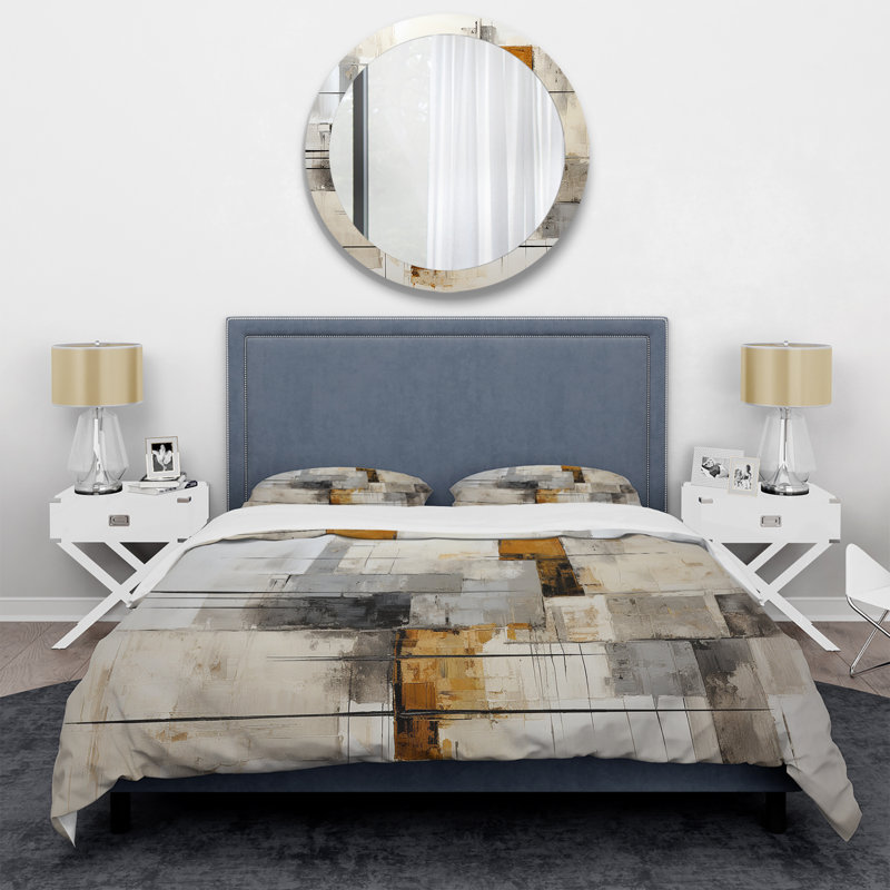 Minimalist Montage III - Ensemble de housse de couette abstrait - Microfibre de polyester