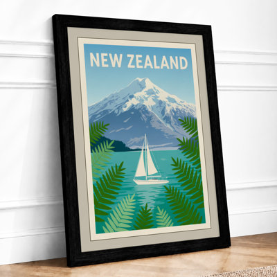 Postcard from New Zealand Vintage - Framed Print