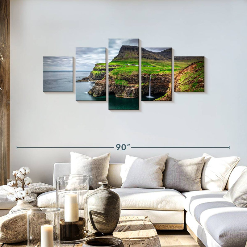 Gasadalur Cliff, 30" H x 68" W