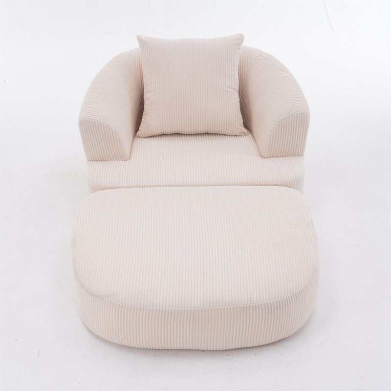 Canapé-lit convertible pliant avec coussin, Beige