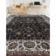 Tapis noir et ivoire de haute qualité noué à la main