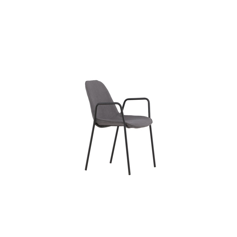 Fernandes 45cm H Upholstered Metal Armchair, Dark Grey